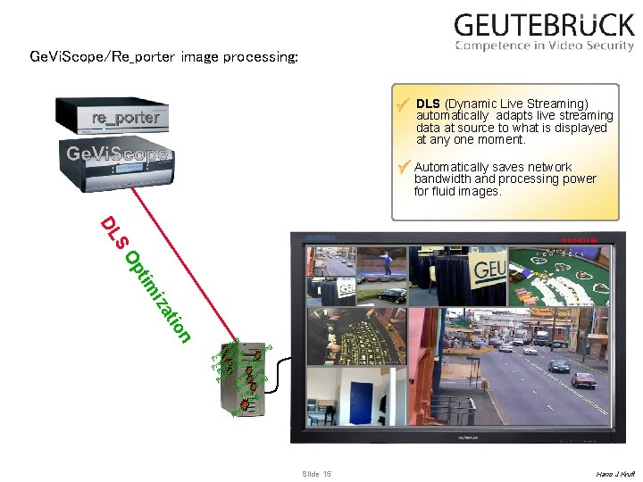 Ge. Vi. Scope/Re_porter image processing: DLS (Dynamic Live Streaming) automatically adapts live streaming data