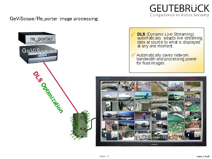 Ge. Vi. Scope/Re_porter image processing: DLS (Dynamic Live Streaming) automatically adapts live streaming data