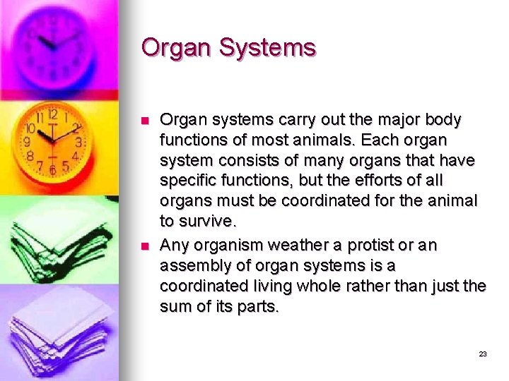Organ Systems n n Organ systems carry out the major body functions of most Organ Systems n n Organ systems carry out the major body functions of most