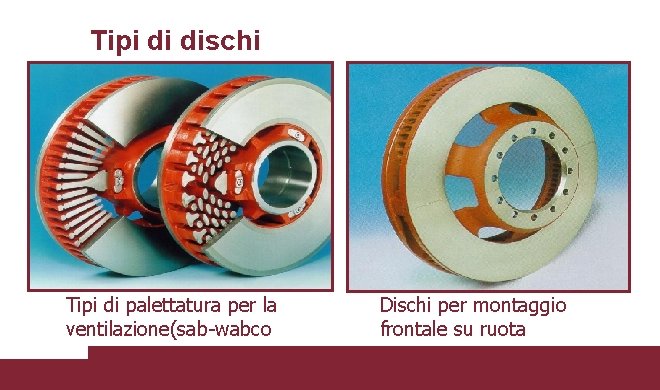 Tipi di dischi Tipi di palettatura per la ventilazione(sab-wabco Dischi per montaggio frontale su
