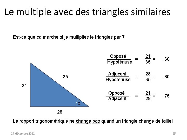 Le multiple avec des triangles similaires Est-ce que ca marche si je multiplies le