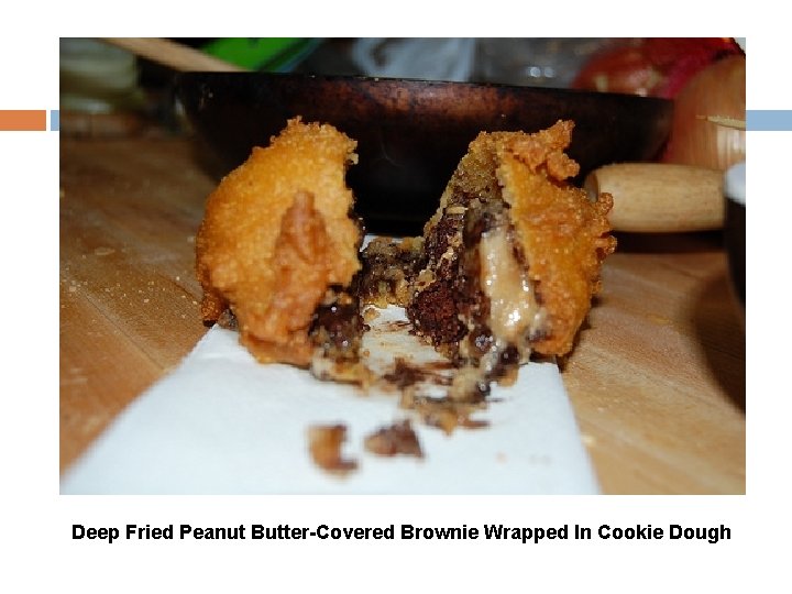 Deep Fried Peanut Butter-Covered Brownie Wrapped In Cookie Dough 