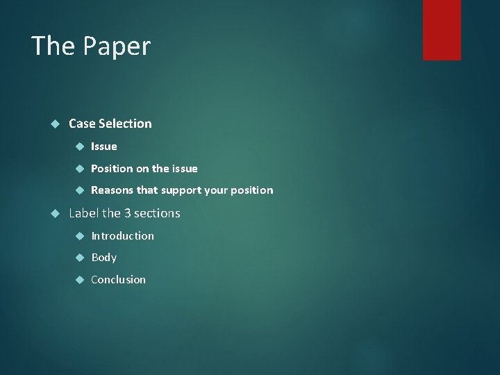 Aesthetics PAPER The Paper Case Selection Issue Position