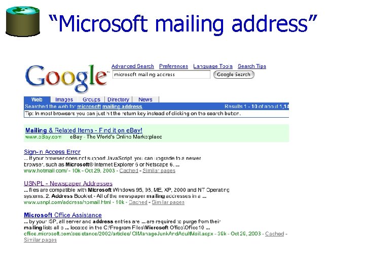 “Microsoft mailing address” 