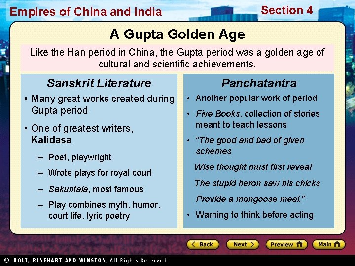 Section 4 Empires of China and India A Gupta Golden Age Like the Han