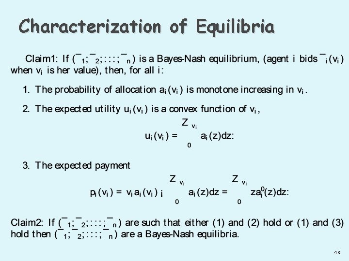 Characterization of Equilibria 43 