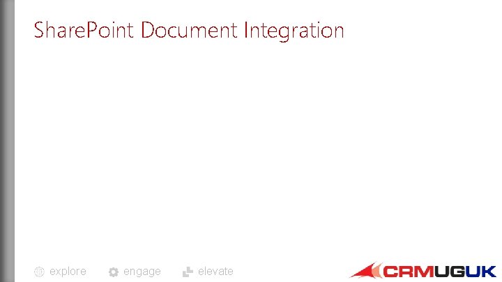 Share. Point Document Integration explore engage elevate 