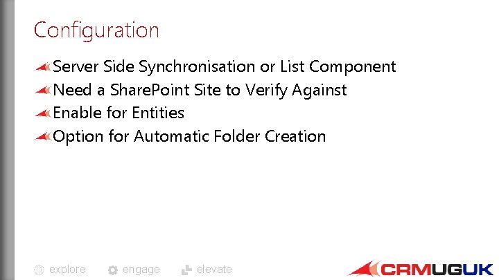 Configuration Server Side Synchronisation or List Component Need a Share. Point Site to Verify