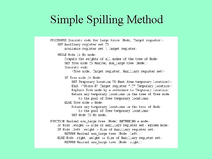 Simple Spilling Method 