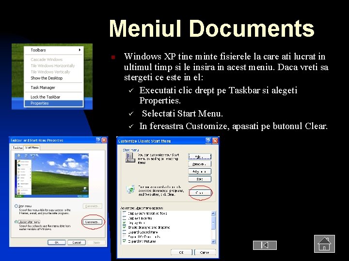 Meniul Documents n Windows XP tine minte fisierele la care ati lucrat in ultimul