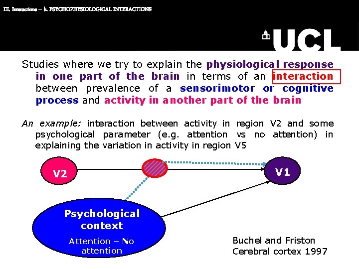 III. Interactions – b. PSYCHOPHYSIOLOGICAL INTERACTIONS Studies where we try to explain the physiological
