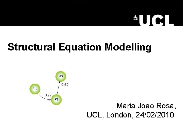 Structural Equation Modelling Maria Joao Rosa, UCL, London, 24/02/2010 