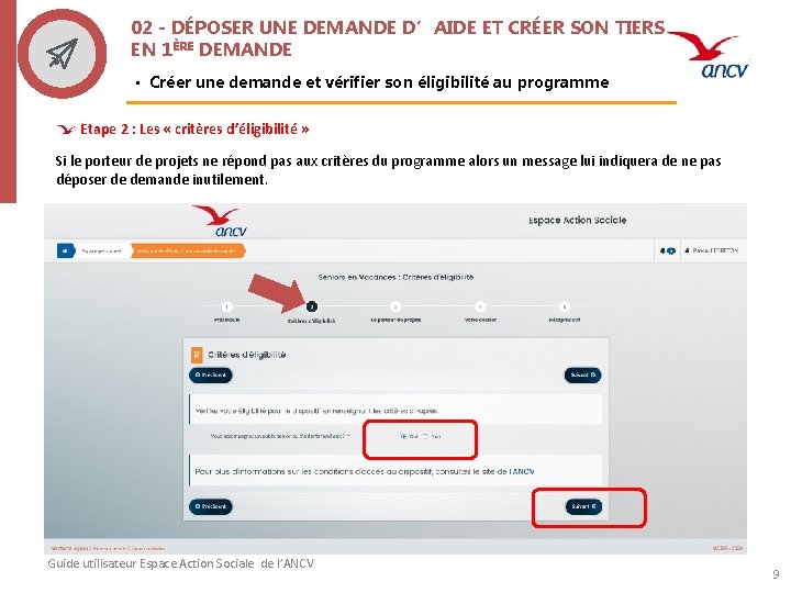 02 - DÉPOSER UNE DEMANDE D’AIDE ET CRÉER SON TIERS EN 1ÈRE DEMANDE •