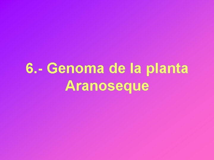 6. - Genoma de la planta Aranoseque 