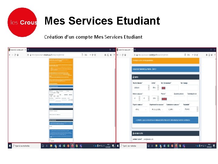 Mes Services Etudiant Création d’un compte Mes Services Etudiant 