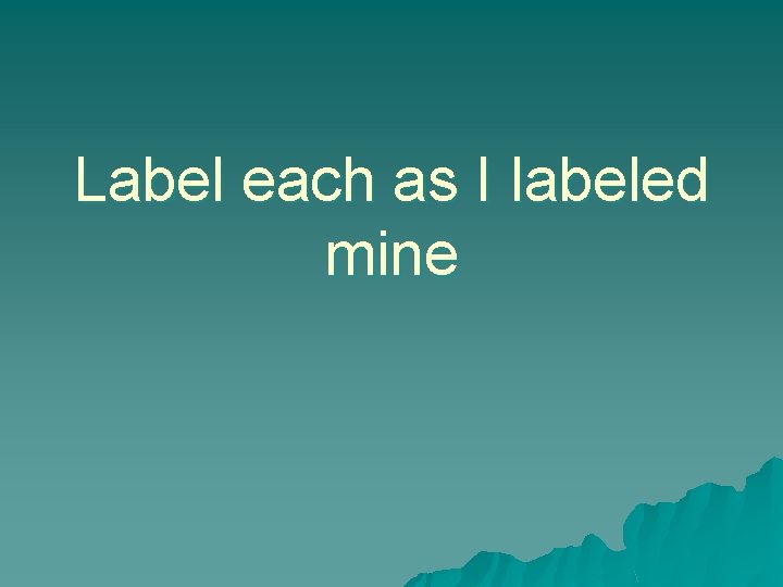 Label each as I labeled mine 