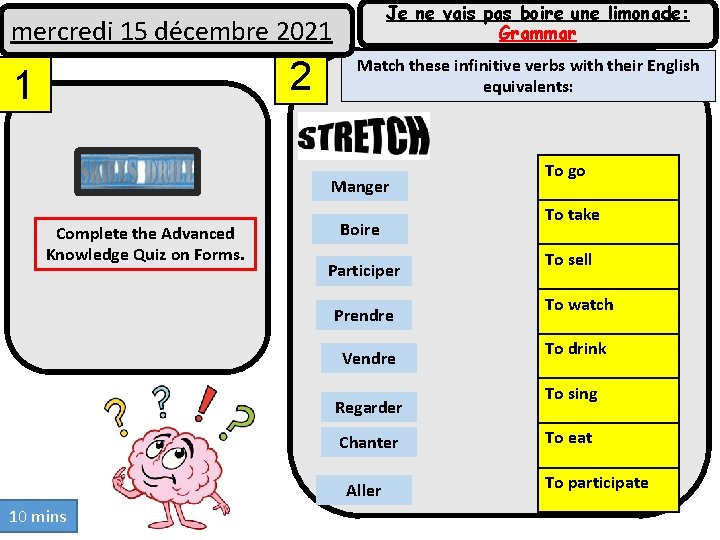 Je ne vais pas boire une limonade: Grammar mercredi 15 décembre 2021 2 1