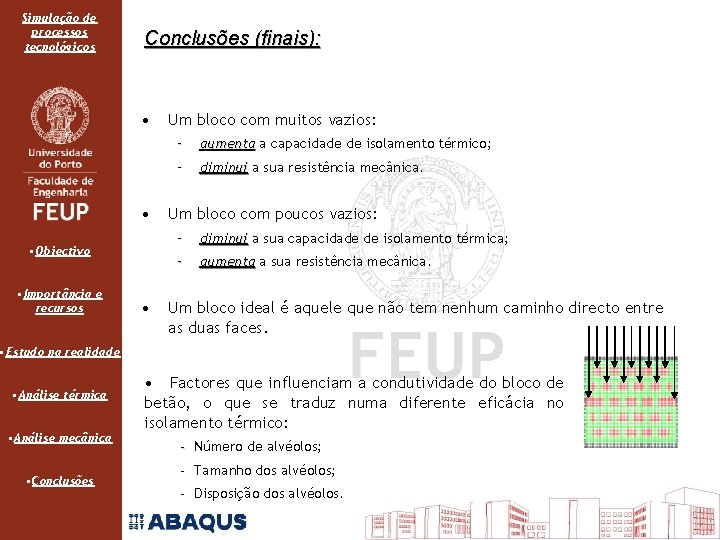 Simulação de processos tecnológicos Conclusões (finais): • • • Objectivo • Importância e recursos