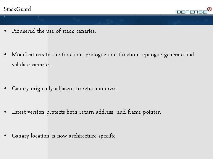 A Comparison of Buffer Overflow Prevention Implementations and