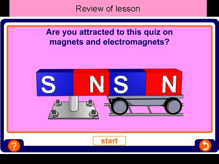 Multiple-choice Review of lesson quiz 
