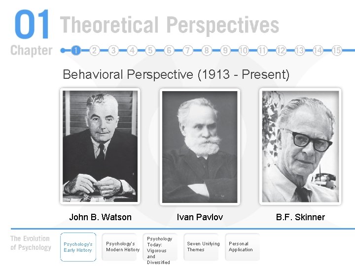 Behavioral Perspective (1913 - Present) John B. Watson Psychology’s Early History Psychology’s Modern History