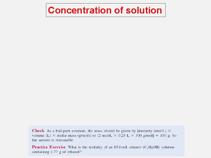 Concentration of solution 