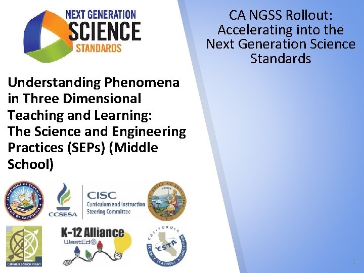 CA NGSS Rollout: Accelerating into the Next Generation Science Standards Understanding Phenomena in Three