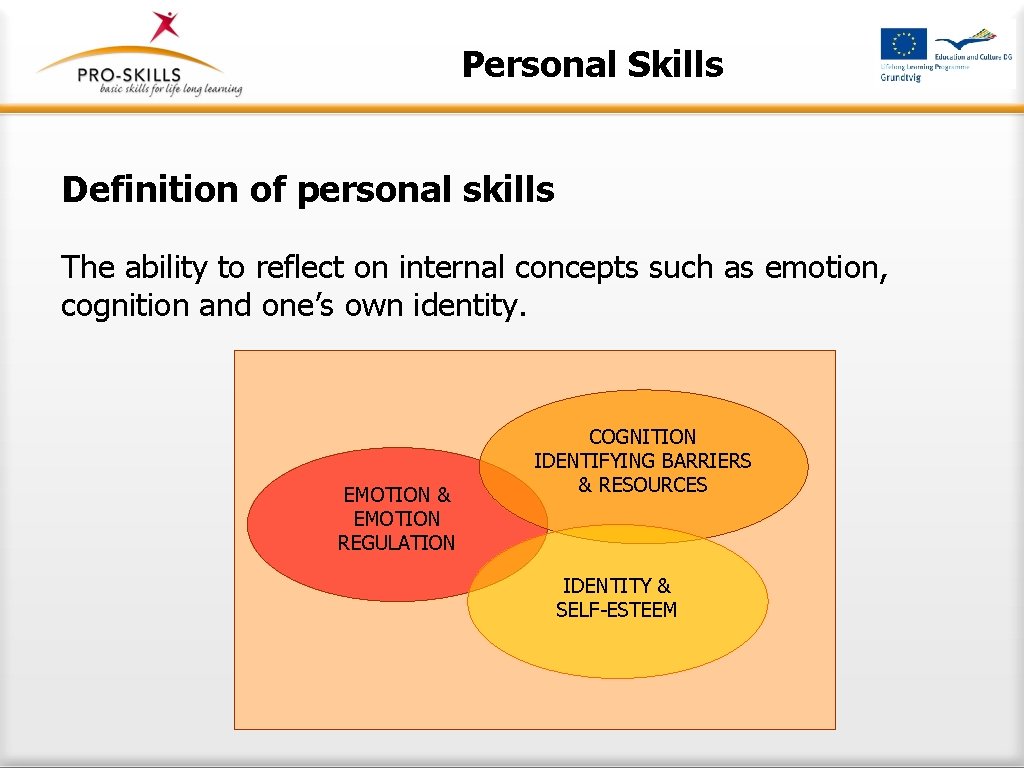 Personal Skills Definition of personal skills The ability to reflect on internal concepts such