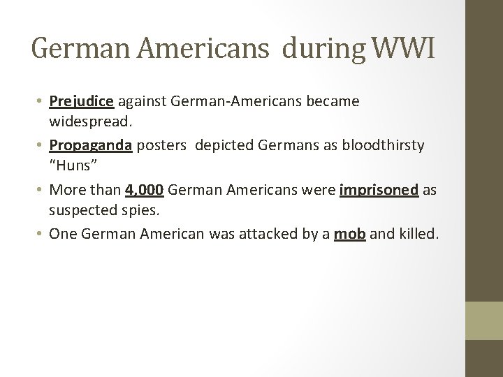 World War I Part Two Civil Rights on