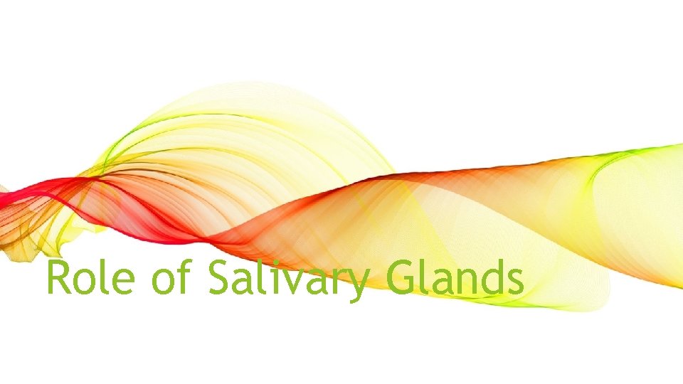 Role of Salivary Glands Taste perception 