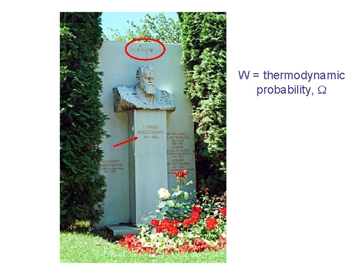 W = thermodynamic probability, W = thermodynamic probability,