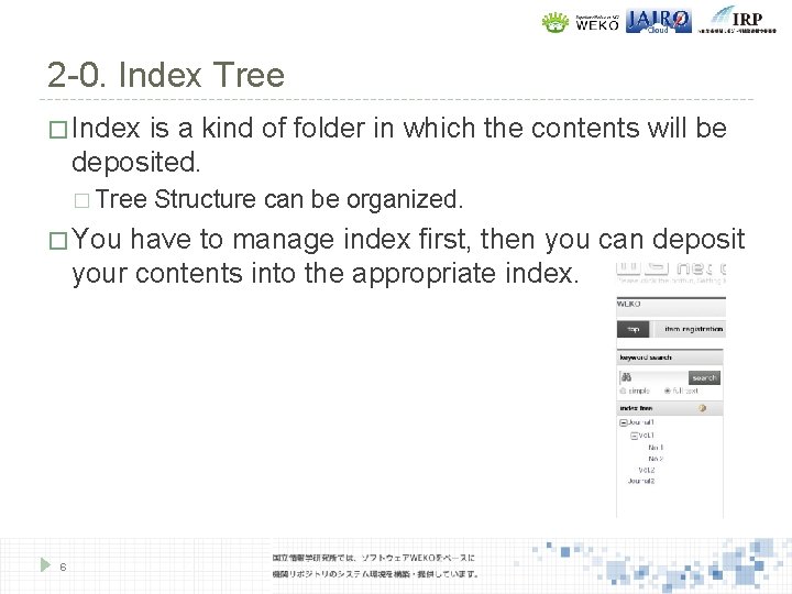 2 -0. Index Tree � Index is a kind of folder in which the