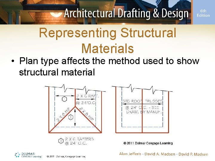 Representing Structural Materials • Plan type affects the method used to show structural material