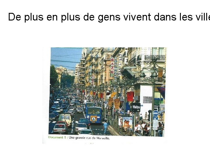 De plus en plus de gens vivent dans les ville 