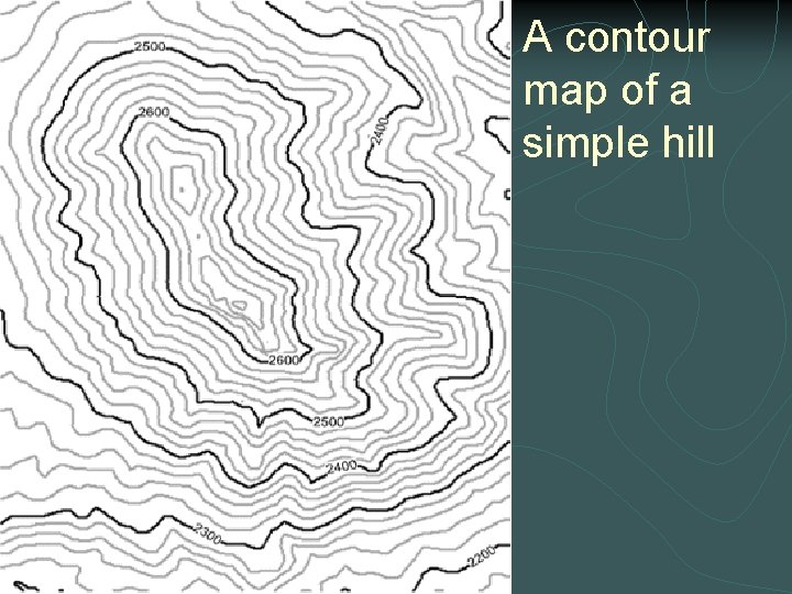 A contour map of a simple hill 