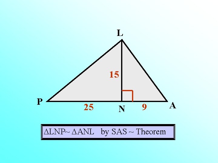 L 15 P 25 N 9 LNP~ ANL by SAS ~ Theorem A 