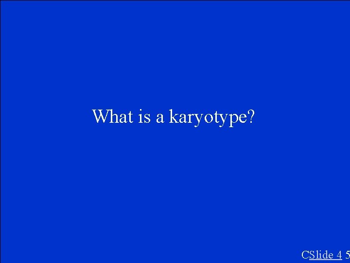 What is a karyotype? CSlide 4 5 