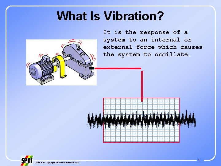 What Is Vibration? It is the response of a system to an internal or