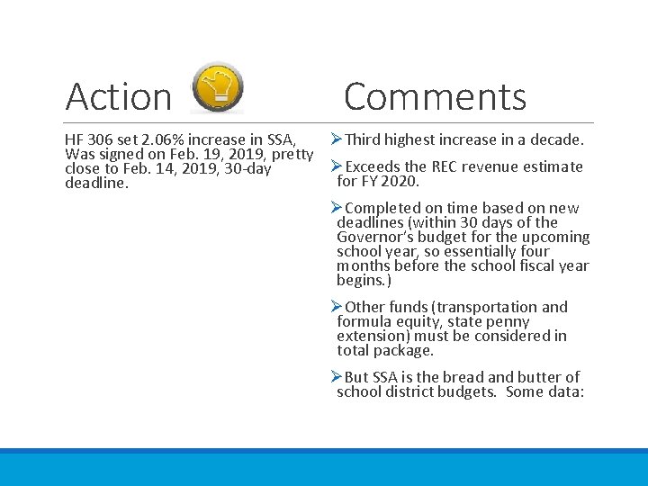 Action Comments HF 306 set 2. 06% increase in SSA, ØThird highest increase in