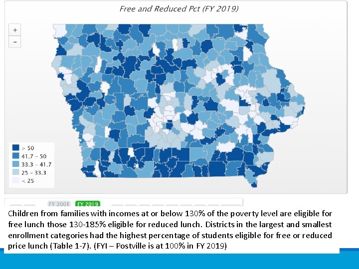 Children from families with incomes at or below 130% of the poverty level are