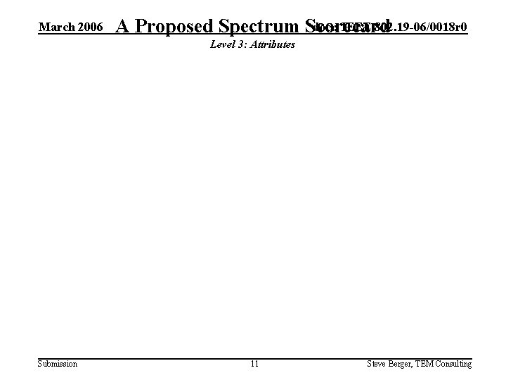 March 2006 doc. : IEEE 802. 19 -06/0018 r 0 A Proposed Spectrum Scorecard