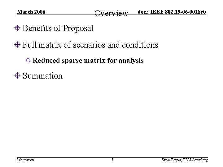 March 2006 Overview doc. : IEEE 802. 19 -06/0018 r 0 Benefits of Proposal