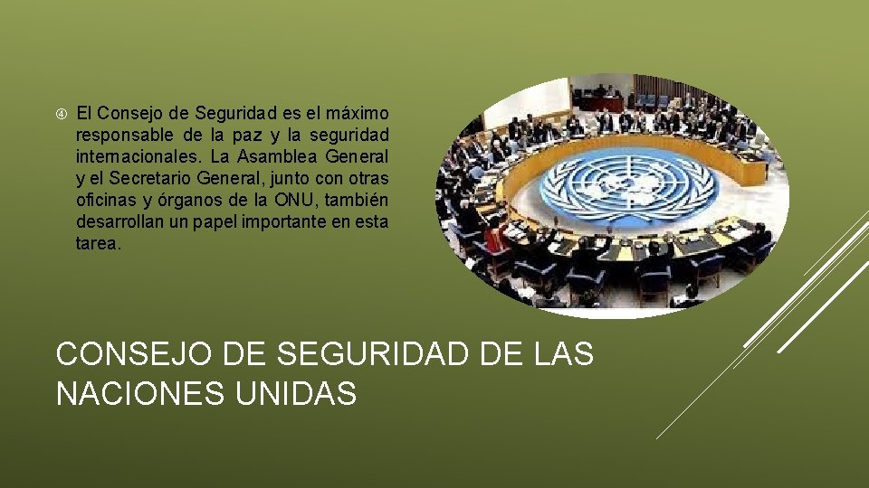  El Consejo de Seguridad es el máximo responsable de la paz y la