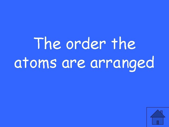 The order the atoms are arranged 