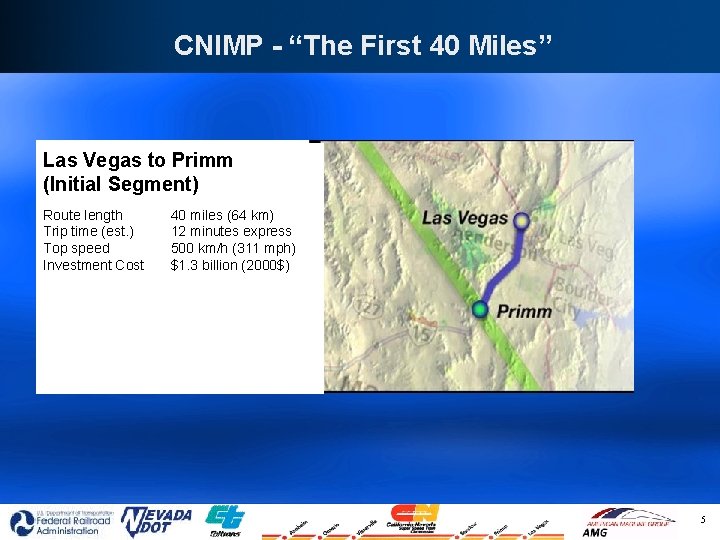 CNIMP - “The First 40 Miles” Las Vegas to Primm • (Initial Segment) Route