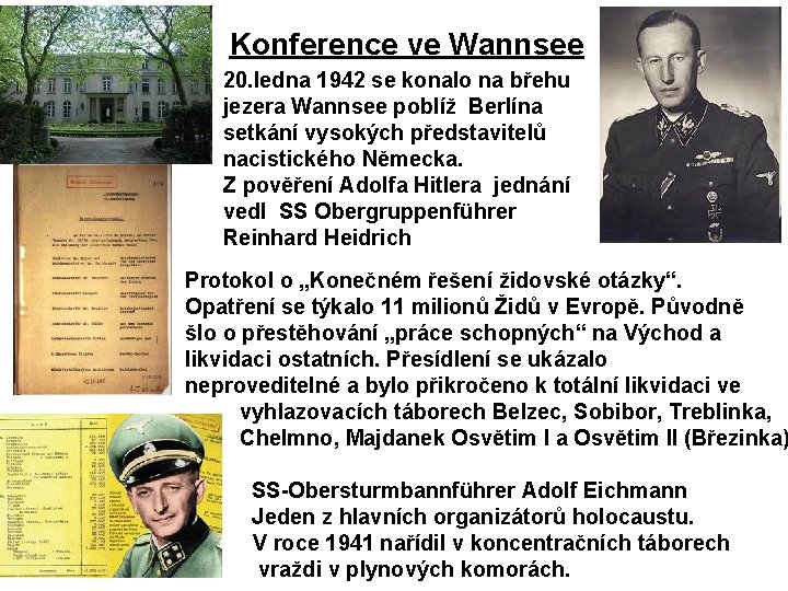 Konference ve Wannsee 20. ledna 1942 se konalo na břehu jezera Wannsee poblíž Berlína