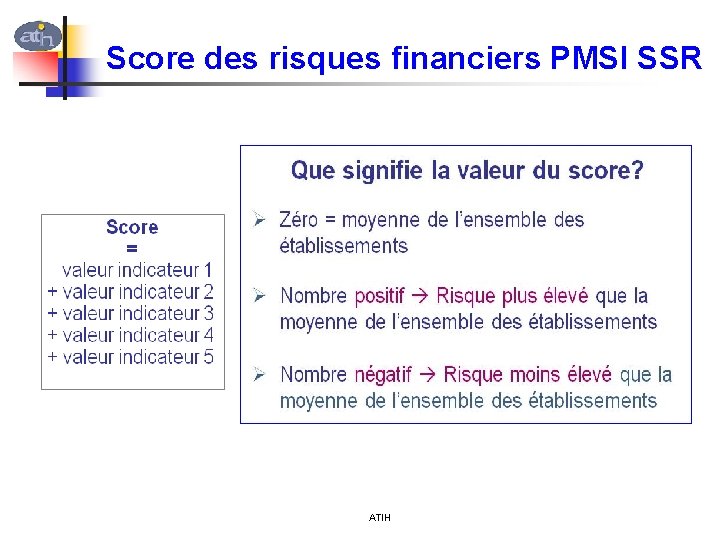 Score des risques financiers PMSI SSR ATIH 