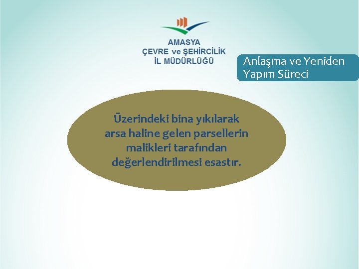 Anlaşma ve Yeniden Yapım Süreci Üzerindeki bina yıkılarak arsa haline gelen parsellerin malikleri tarafından