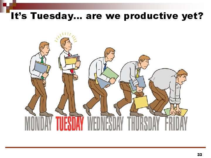 It’s Tuesday… are we productive yet? 33 