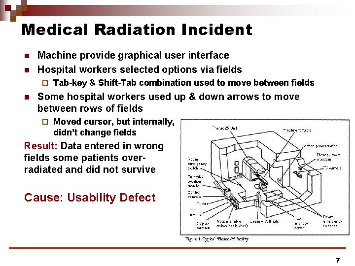 Medical Radiation Incident n n Machine provide graphical user interface Hospital workers selected options